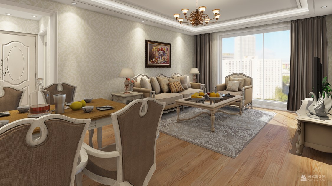 北京市通州区 京贸国际城2室2厅1卫 80m²欧式两居