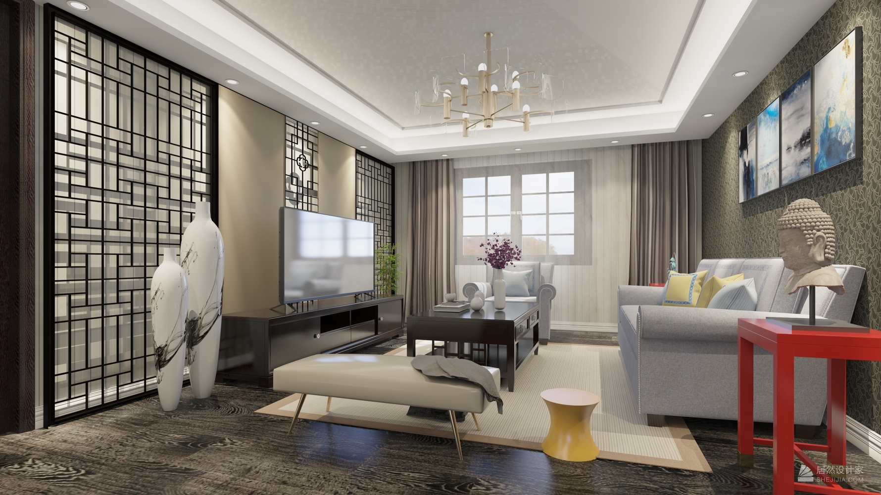 其它风格三室两厅装修设计效果图