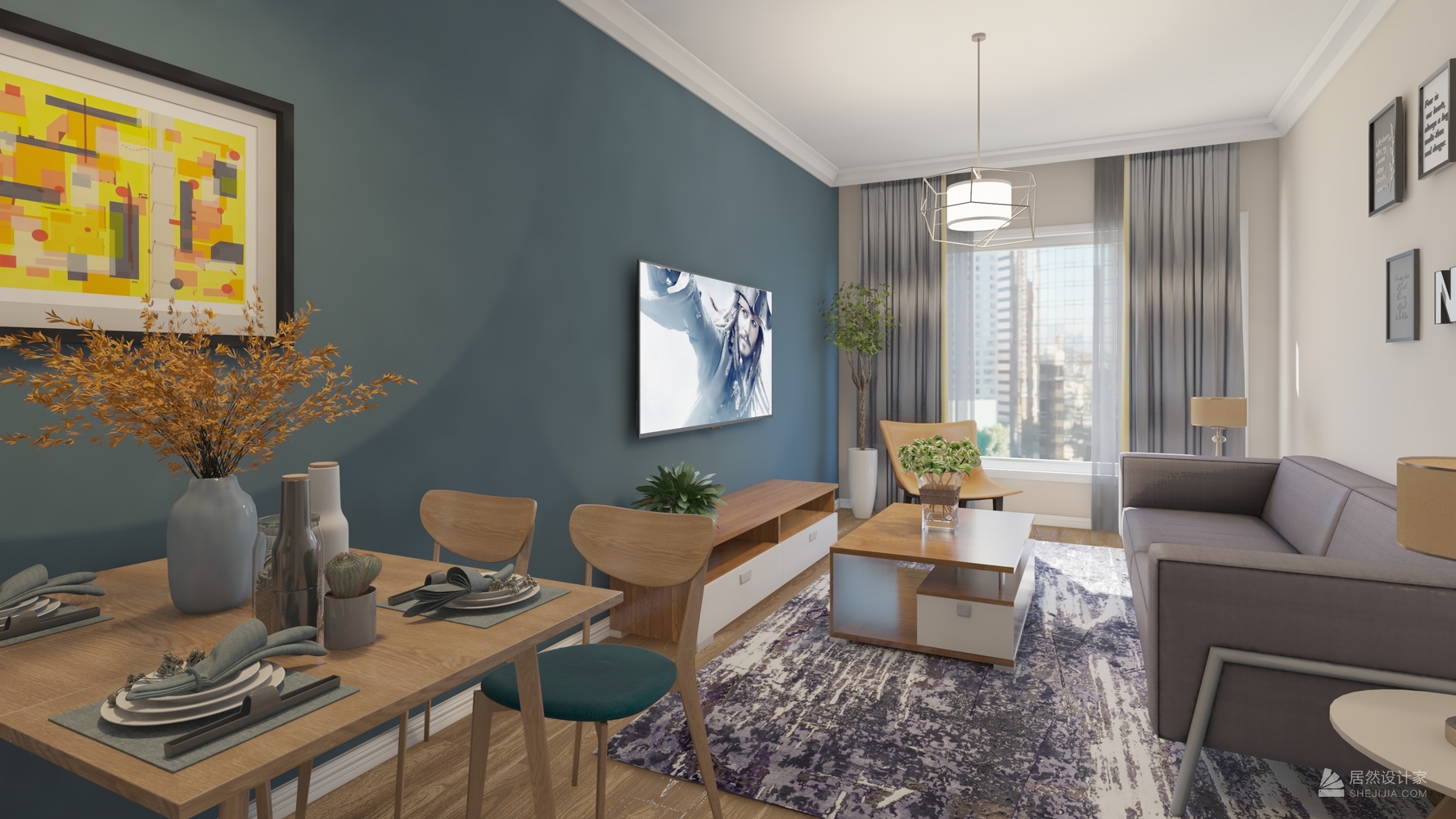 北欧风格三室两厅装修设计效果图