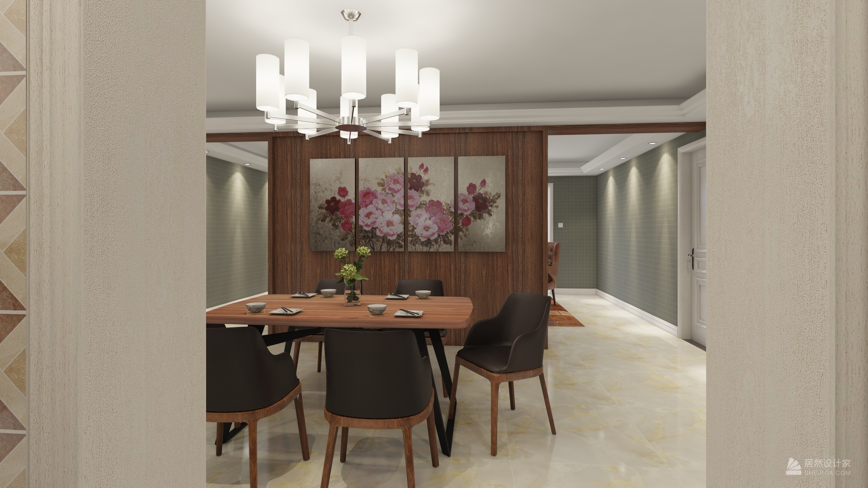 混搭风格四室两厅装修设计效果图