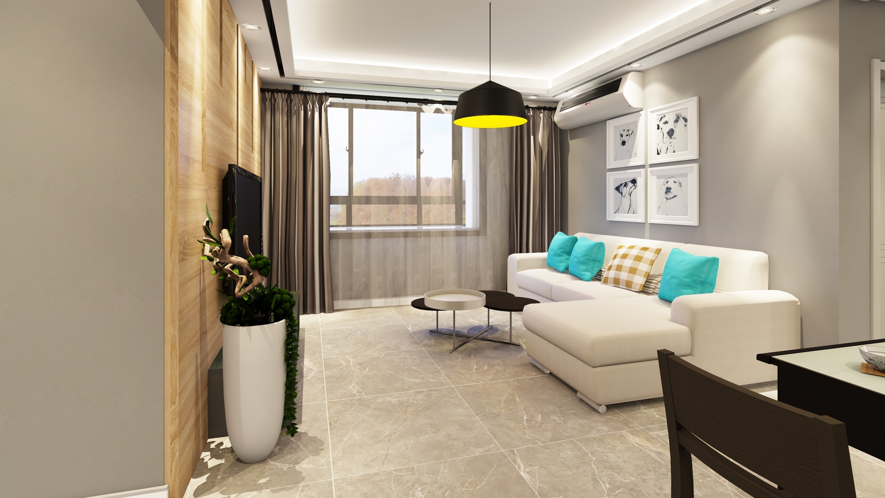 混搭风格两室一厅装修设计效果图