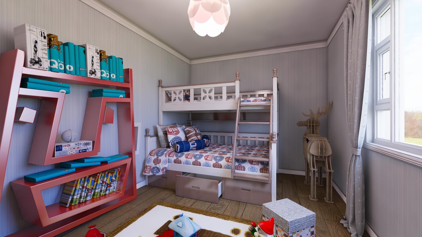 其它风格三室两厅装修设计效果图