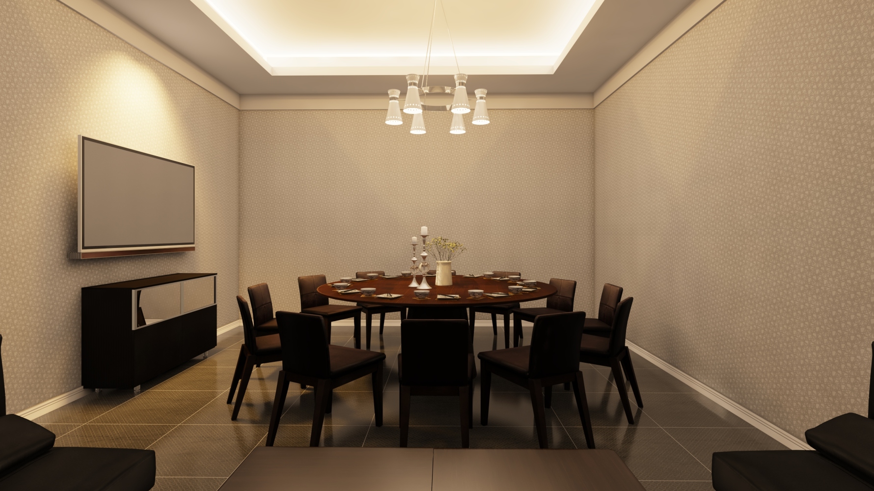 星南方餐厅包厢 现代风格一室装修效果图 刘京晶设计效果图 每