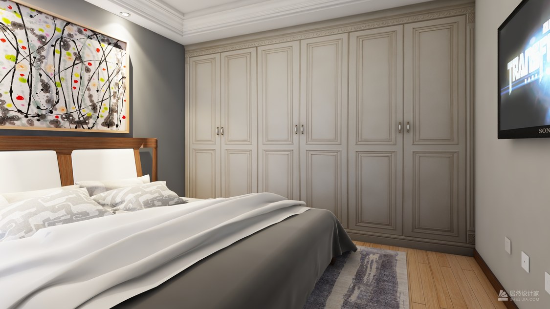 京贸国际城二居89.00㎡混搭风格