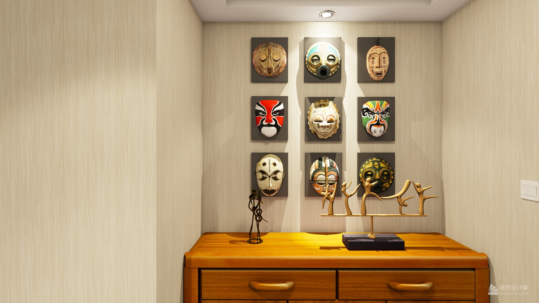 混搭风格两室两厅装修设计效果图