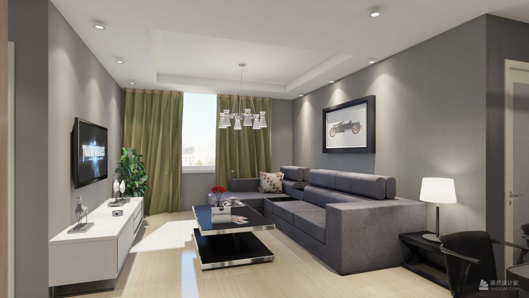 混搭风格两室两厅装修设计效果图