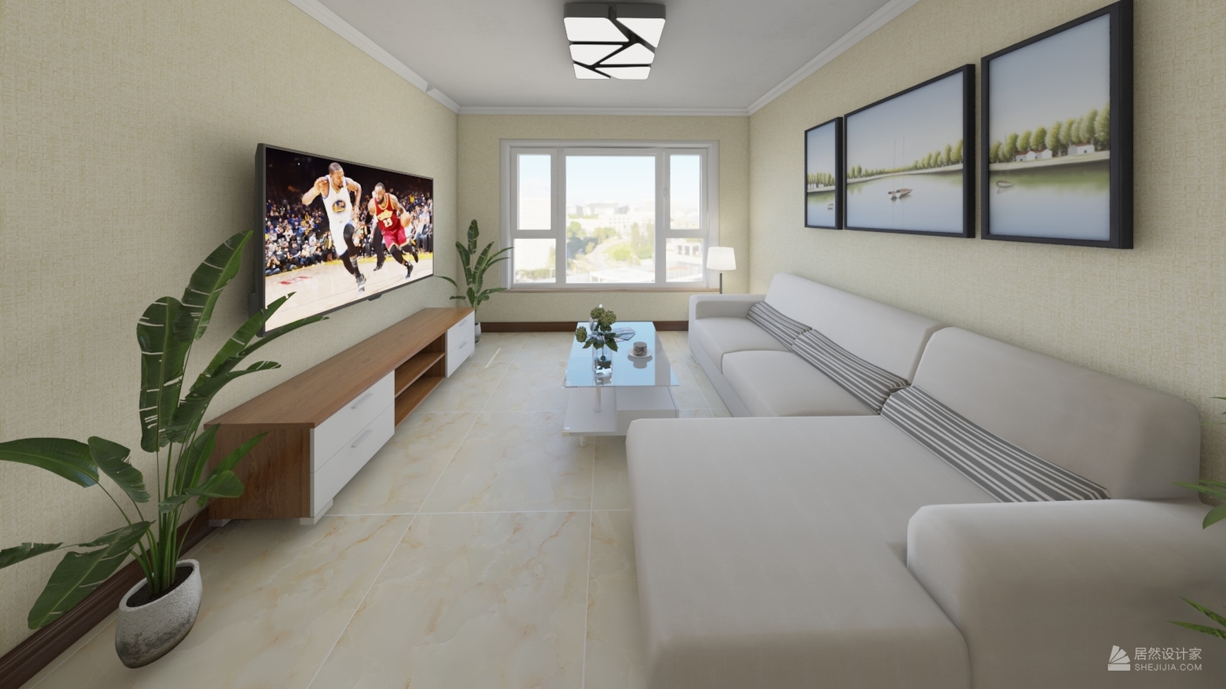 混搭风格两室一厅装修设计效果图