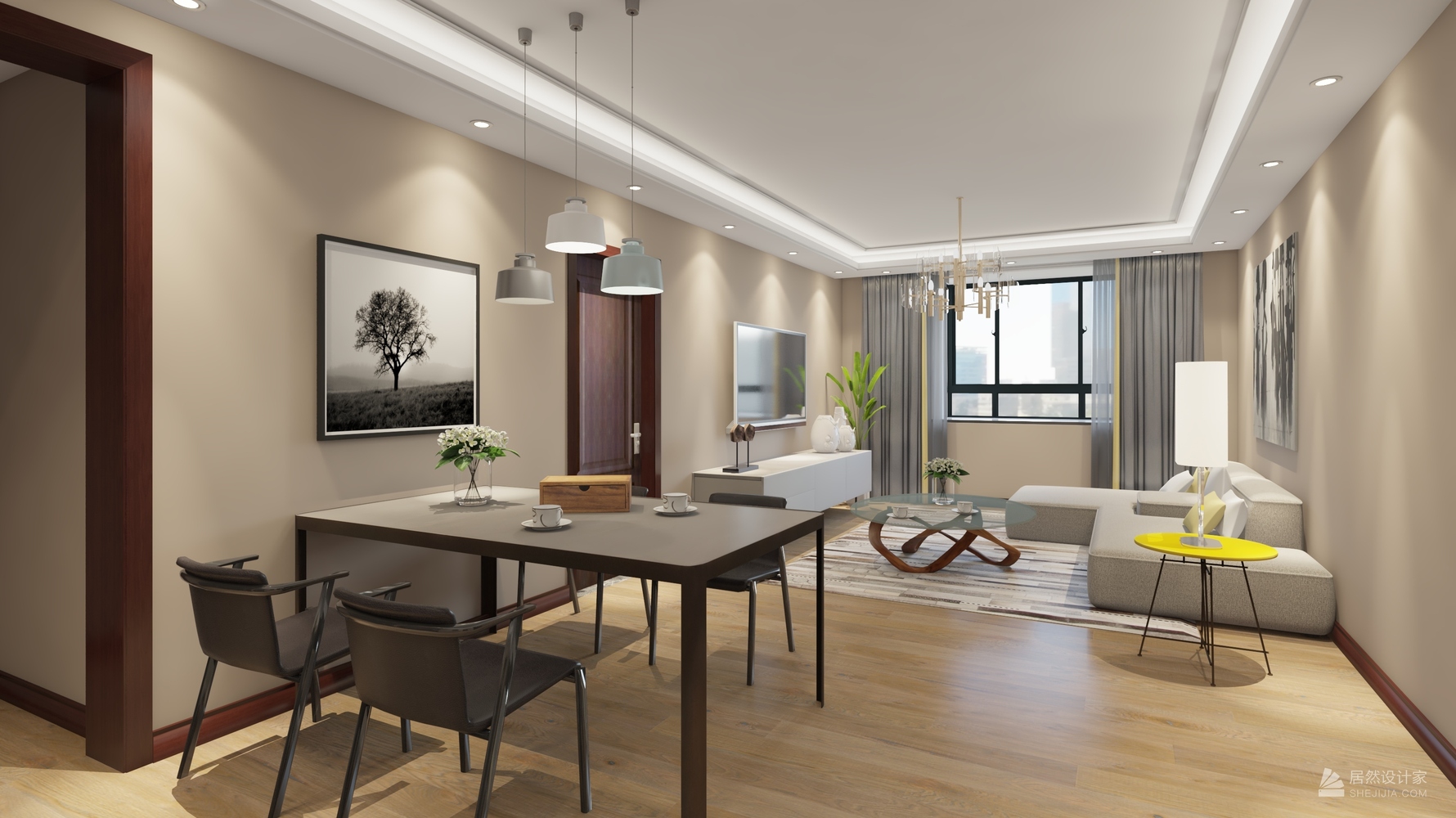 现代风格客餐厅装修设计效果图