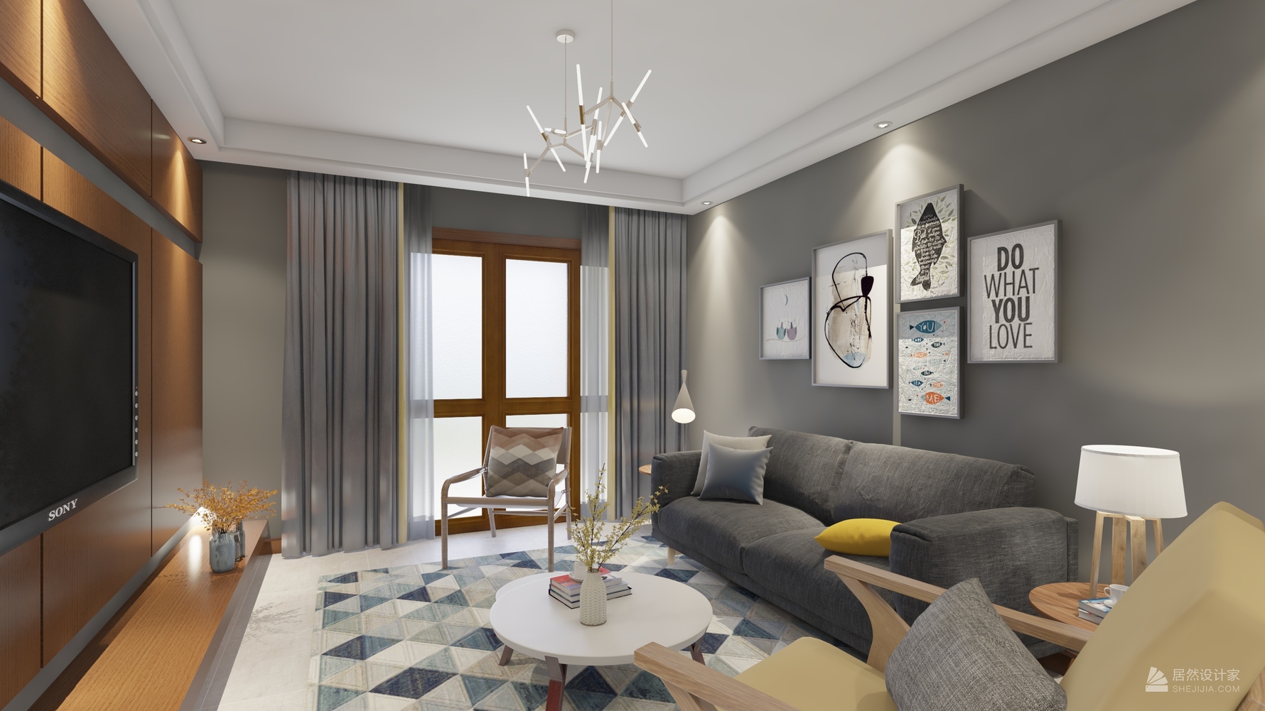 北欧风格两室一厅装修设计效果图