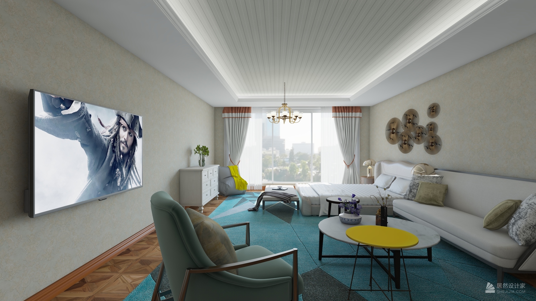 北欧风格一室一厅装修设计效果图