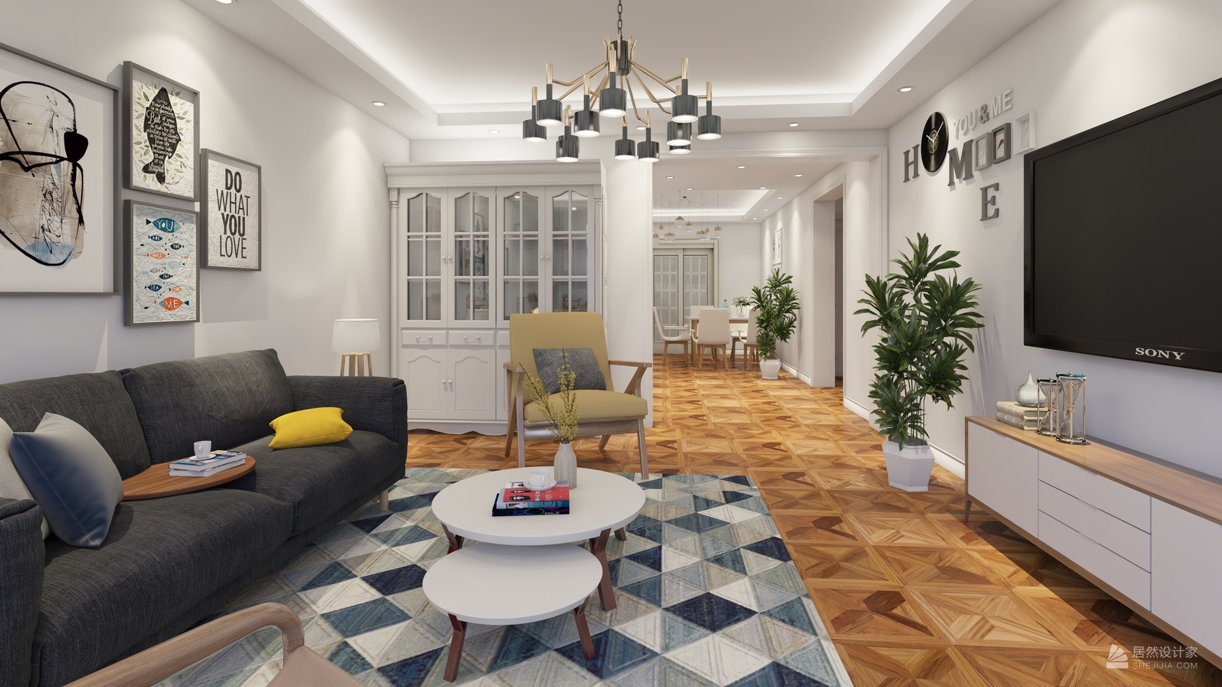 北欧风格两室两厅装修设计效果图