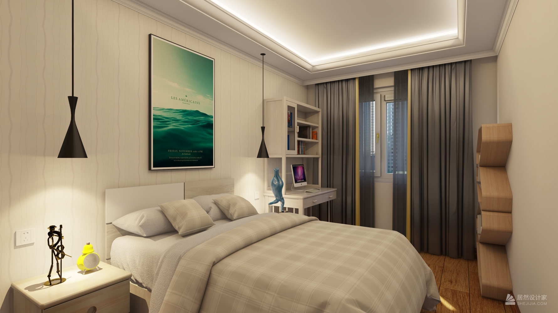 现代风格次卧装修设计效果图