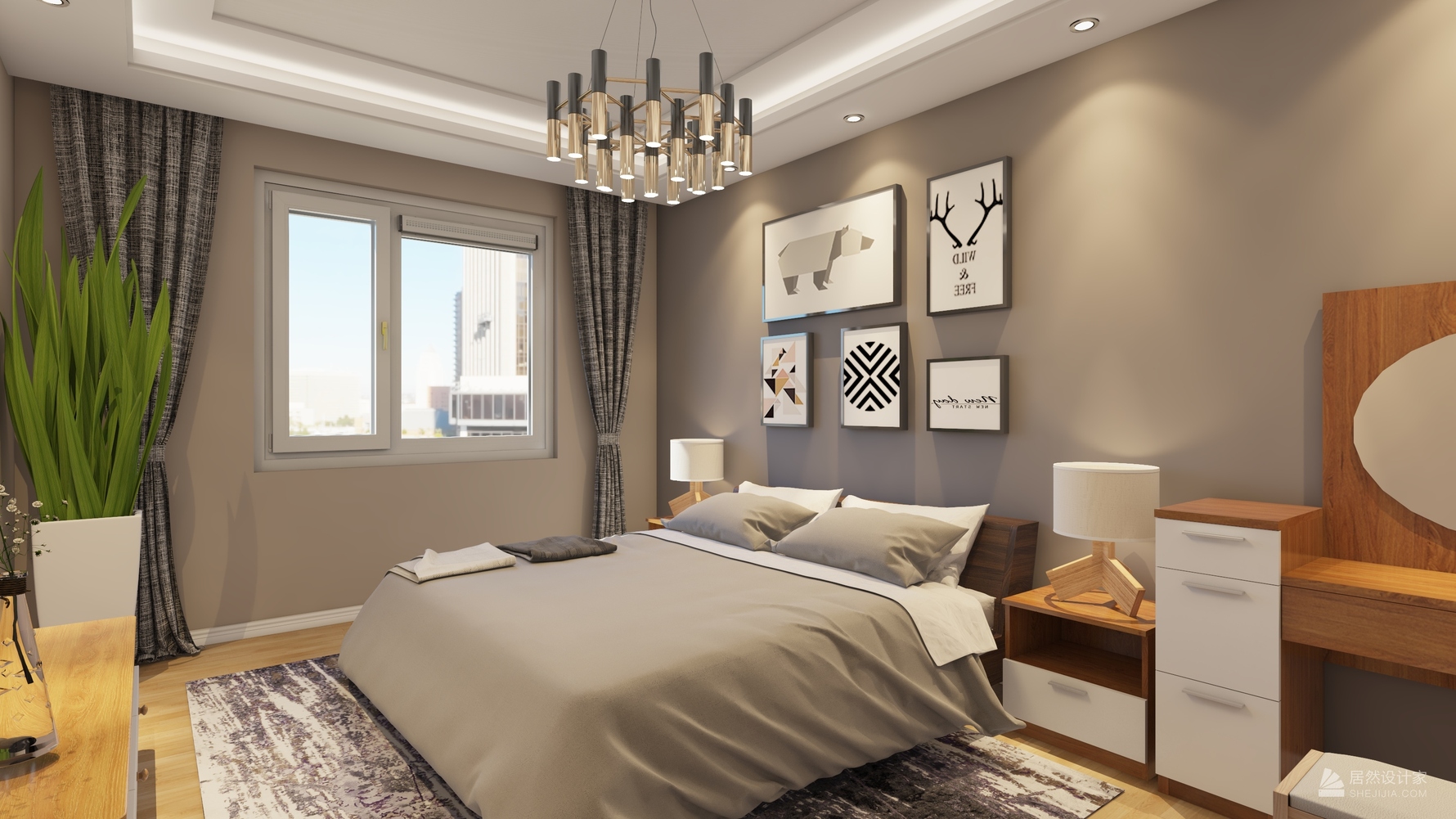 其它风格三室两厅装修设计效果图