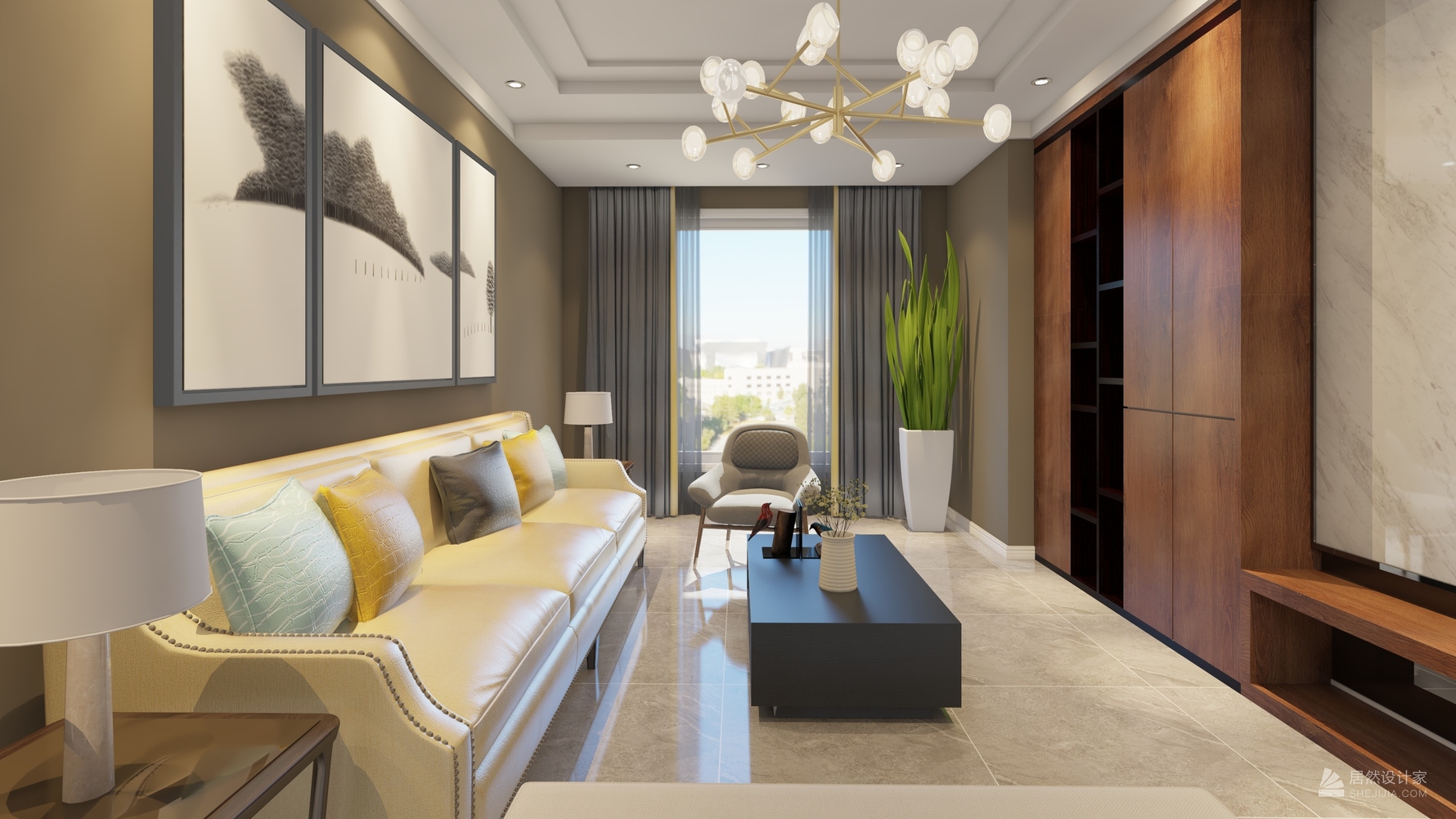 其它风格三室两厅装修设计效果图