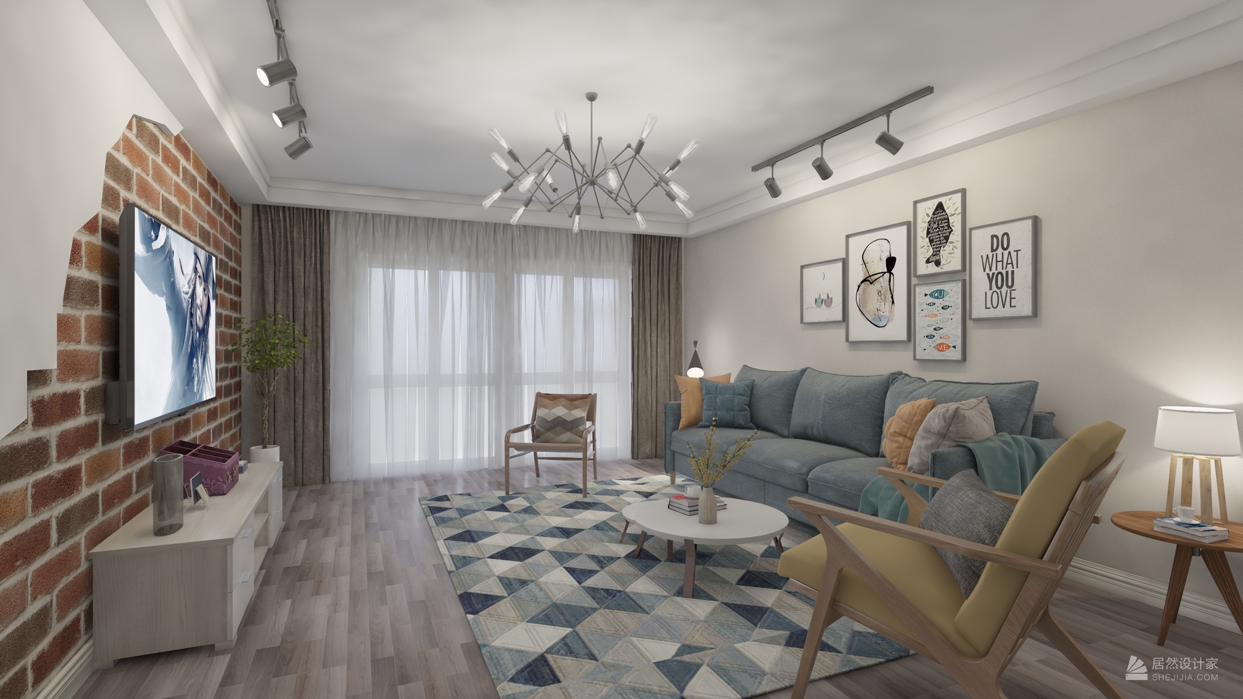 混搭风格四室两厅装修设计效果图