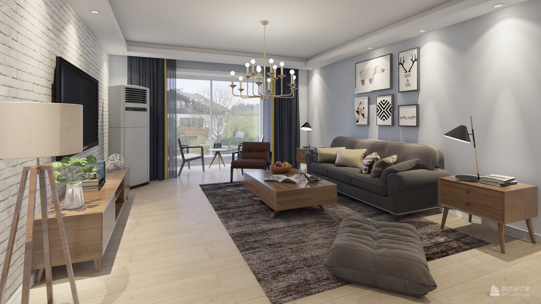 北欧风格三室两厅装修设计效果图