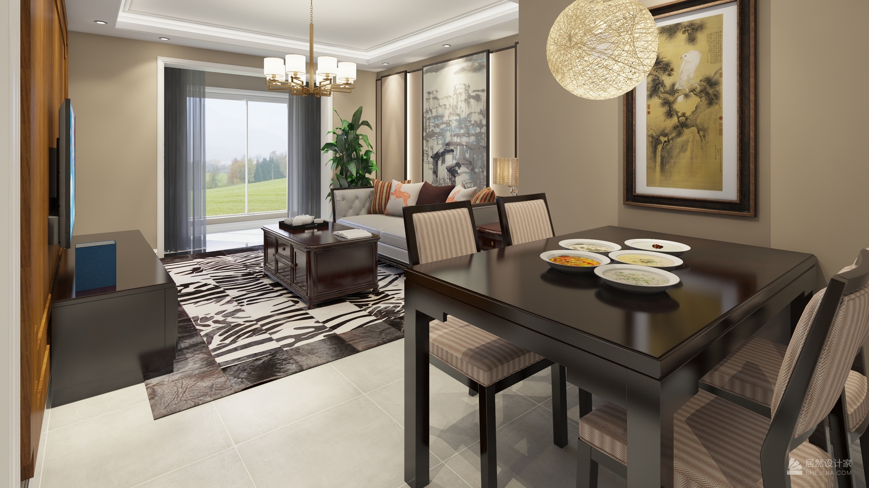 其它风格三室两厅装修设计效果图