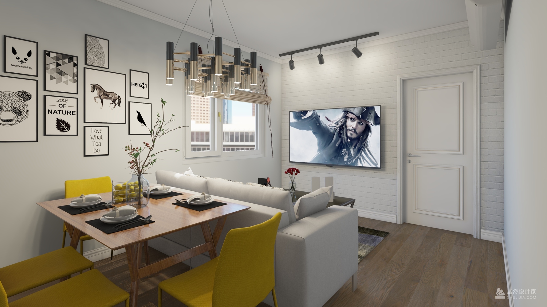 北欧风格一室一厅装修设计效果图