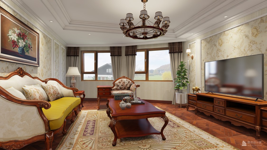 新景家园139平米欧式三居