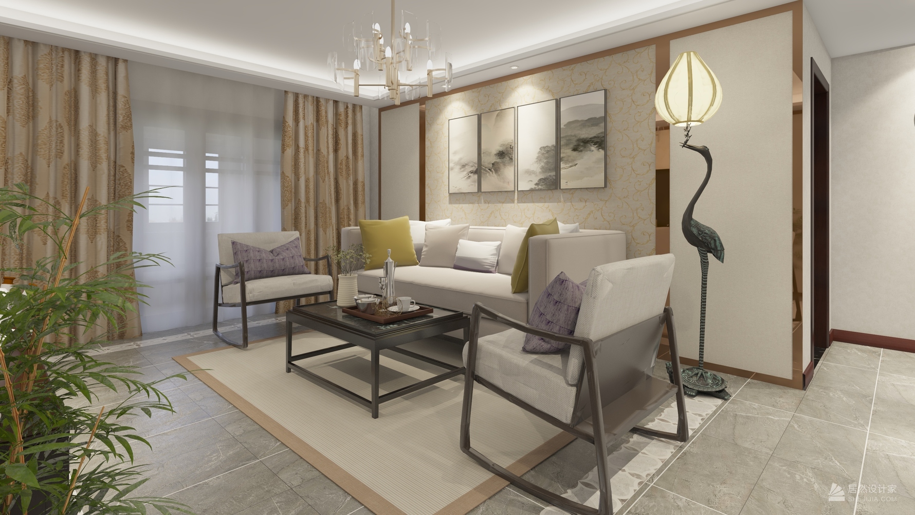 其它风格三室两厅装修设计效果图