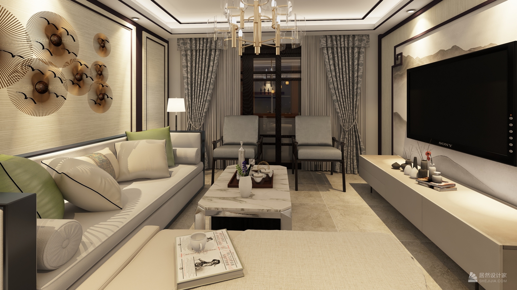 其它风格三室两厅装修设计效果图