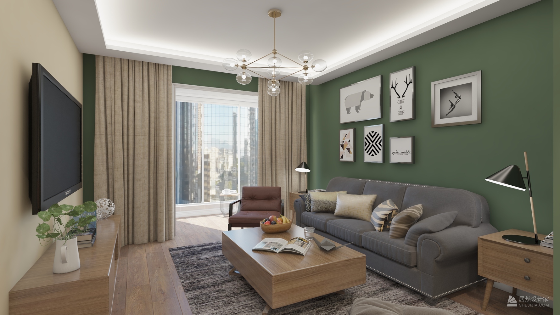 北欧风格一室一厅装修设计效果图