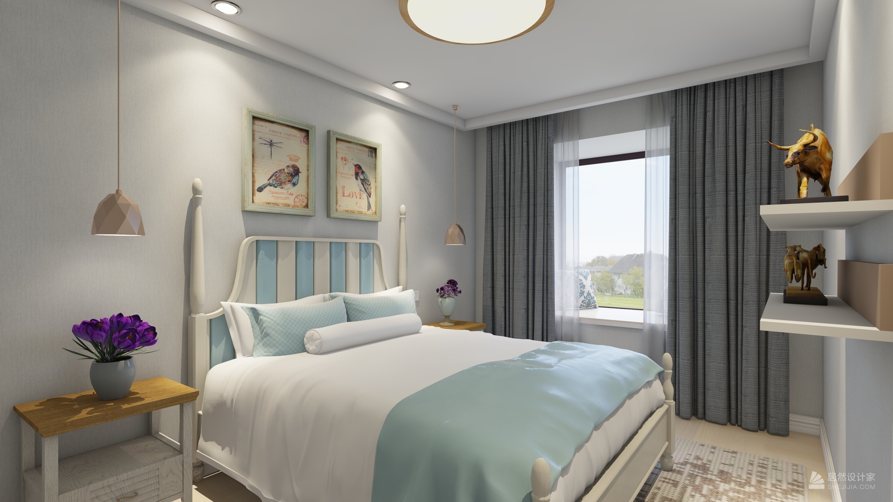 地中海风格次卧装修设计效果图