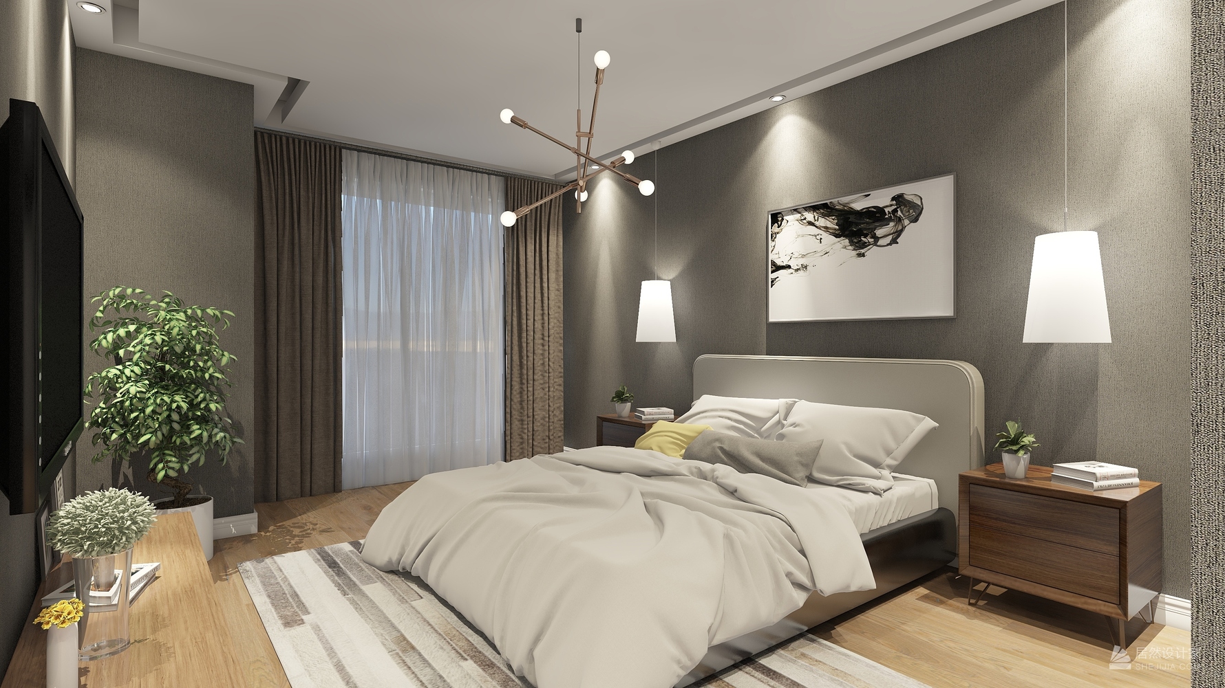 北欧风格两室两厅装修设计效果图