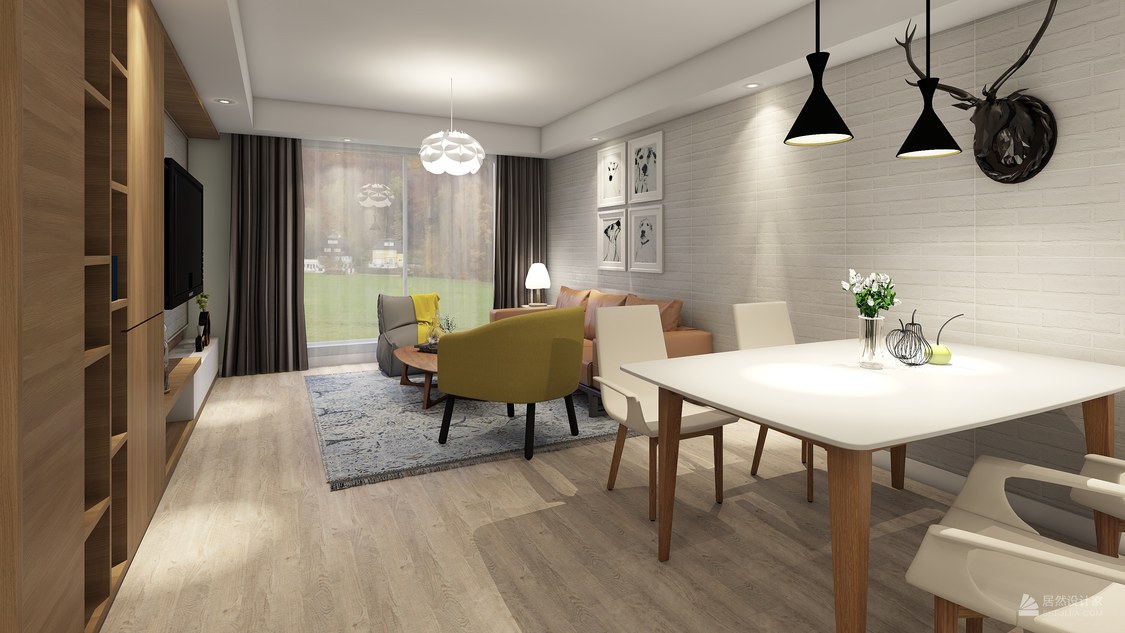 北京市房山区九州西雅苑3-1-201二室二厅1卫78平米现代北欧风格