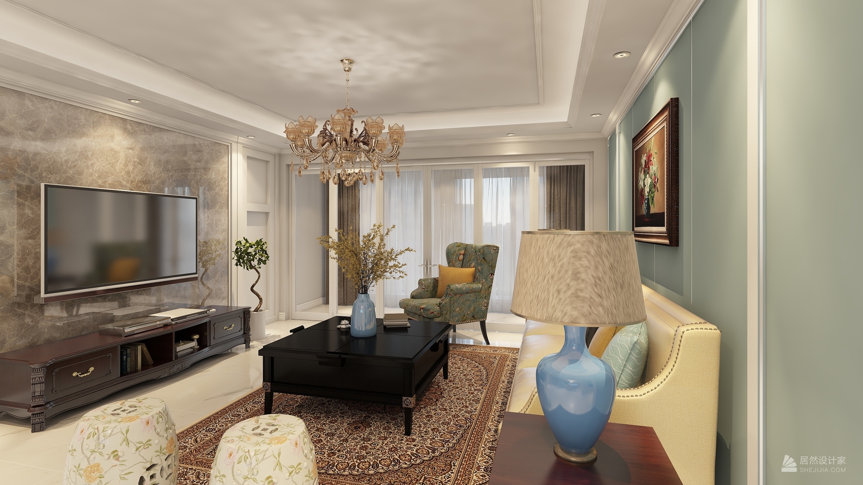 其它风格三室两厅装修设计效果图