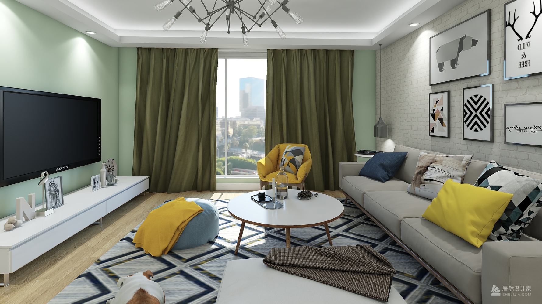 北欧风格两室两厅装修设计效果图