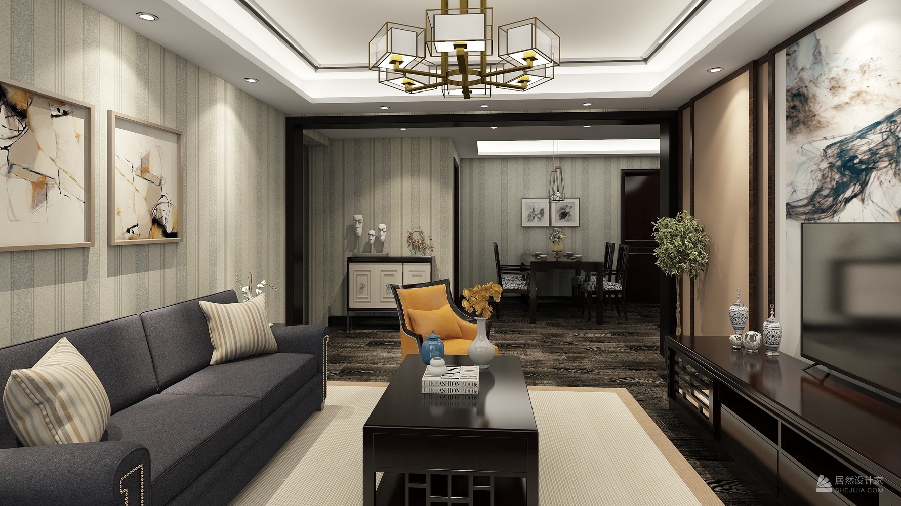 其它风格三室两厅装修设计效果图