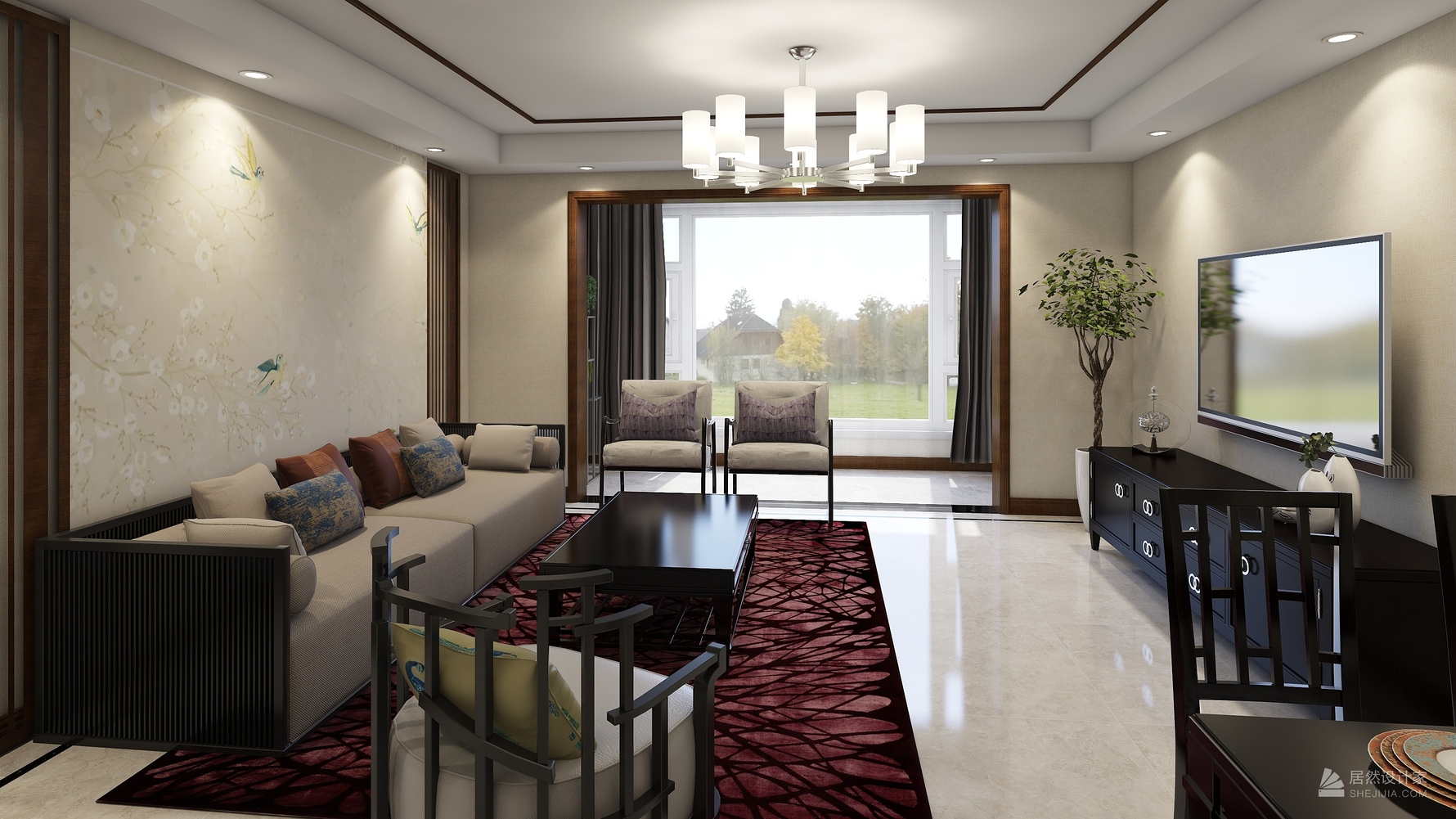 其它风格三室两厅装修设计效果图