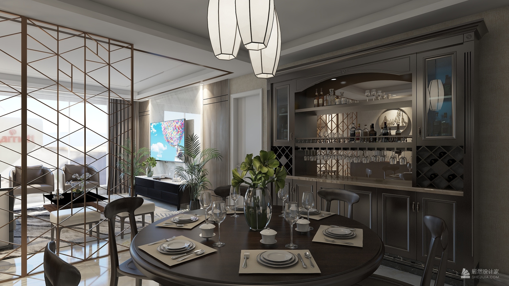 其它风格三室两厅装修设计效果图