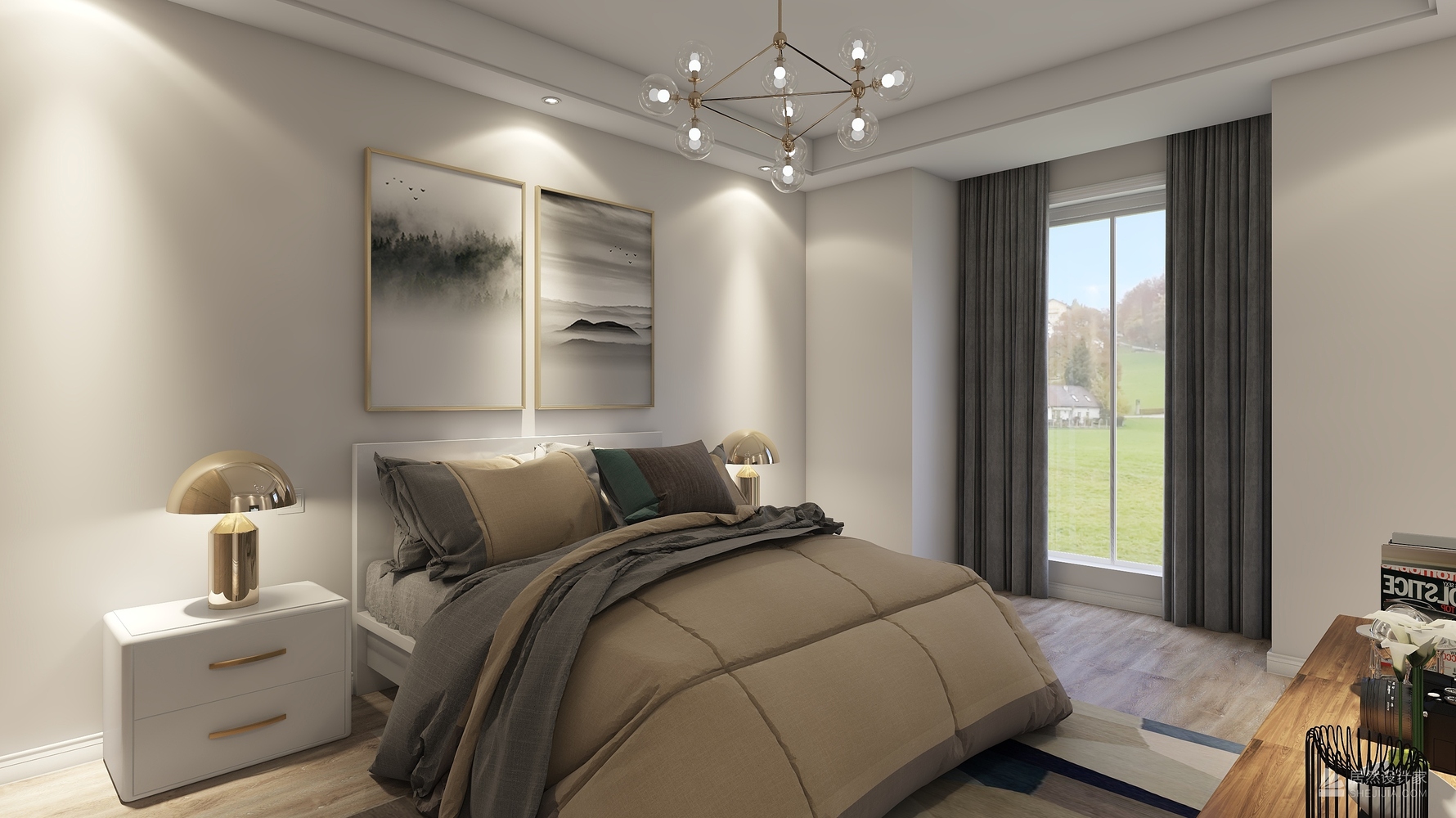 北欧风格主卧装修设计效果图