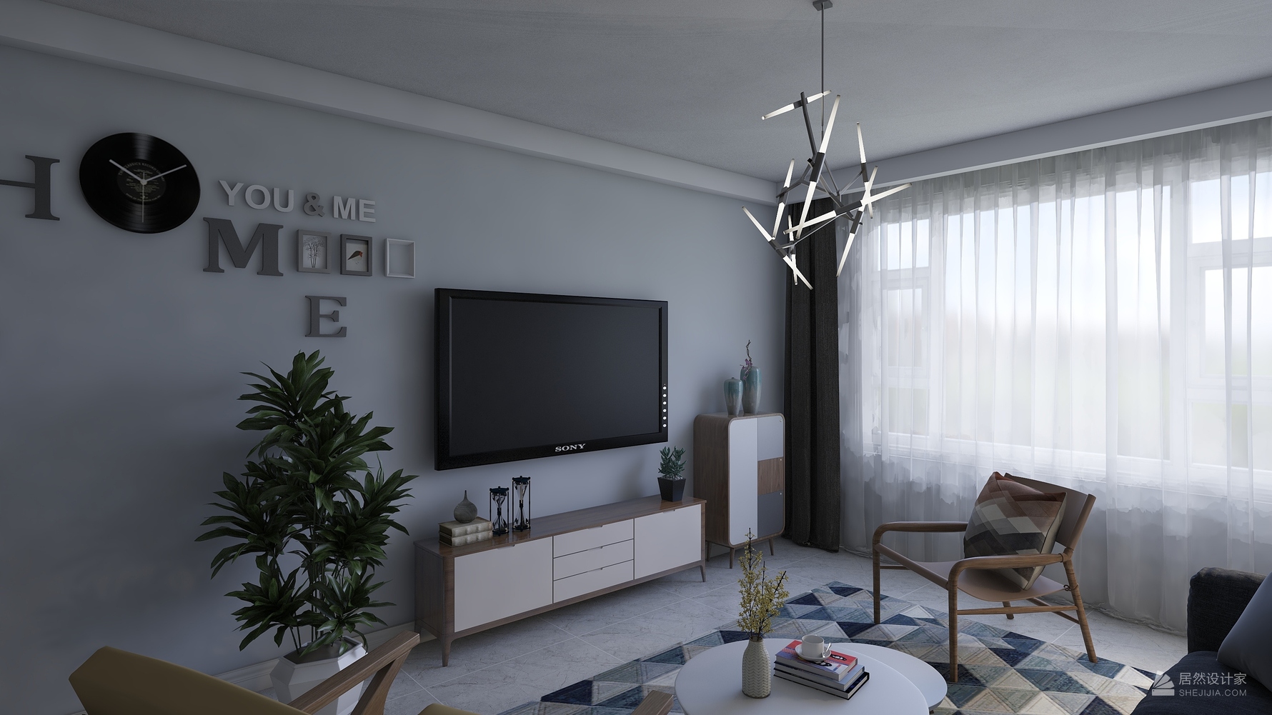 其它风格三室两厅装修设计效果图