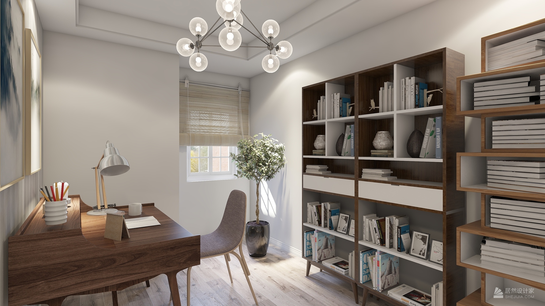 北欧风格书房装修设计效果图