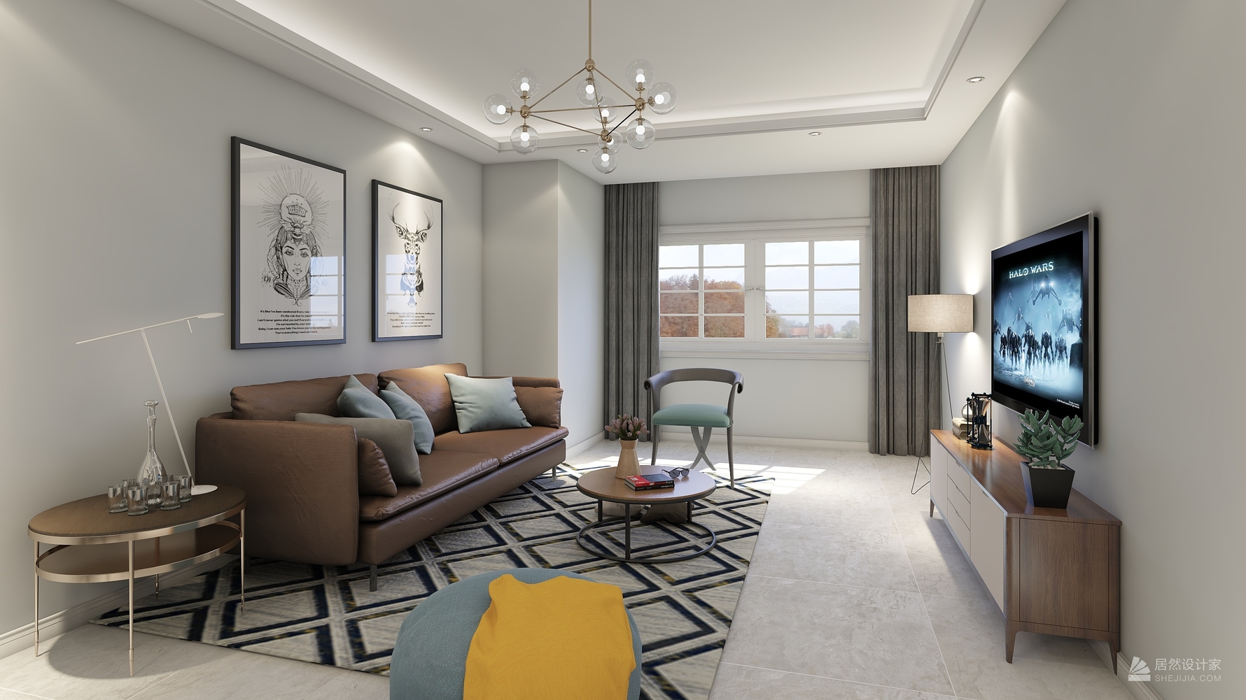 北欧风格三室两厅装修设计效果图