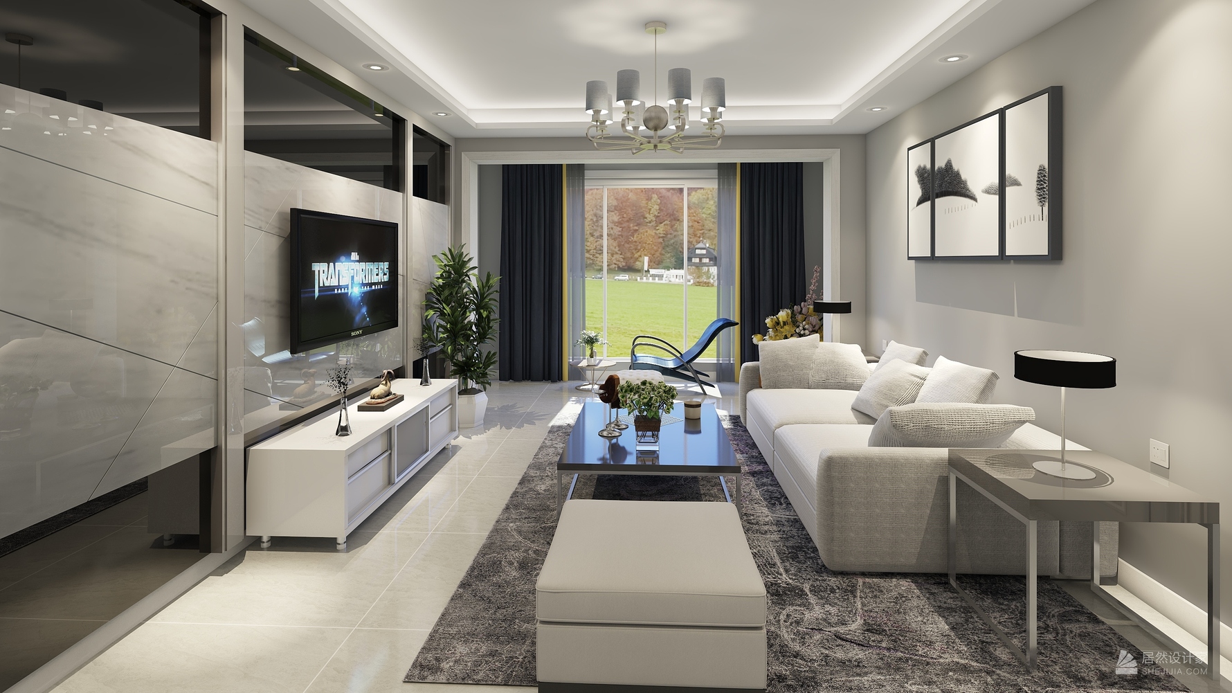 现代风格两室两厅装修设计效果图