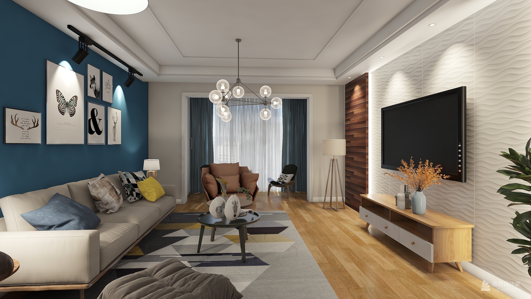 北欧风格两室两厅装修设计效果图