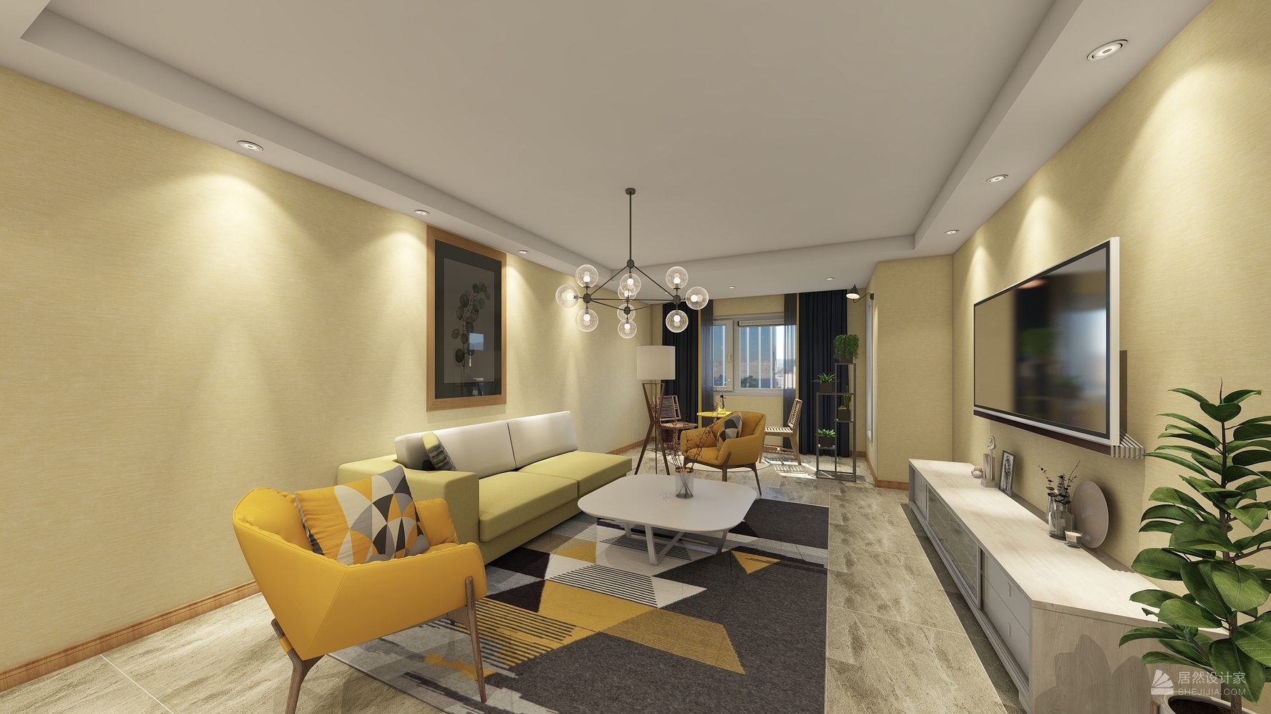 北欧风格三室两厅装修设计效果图