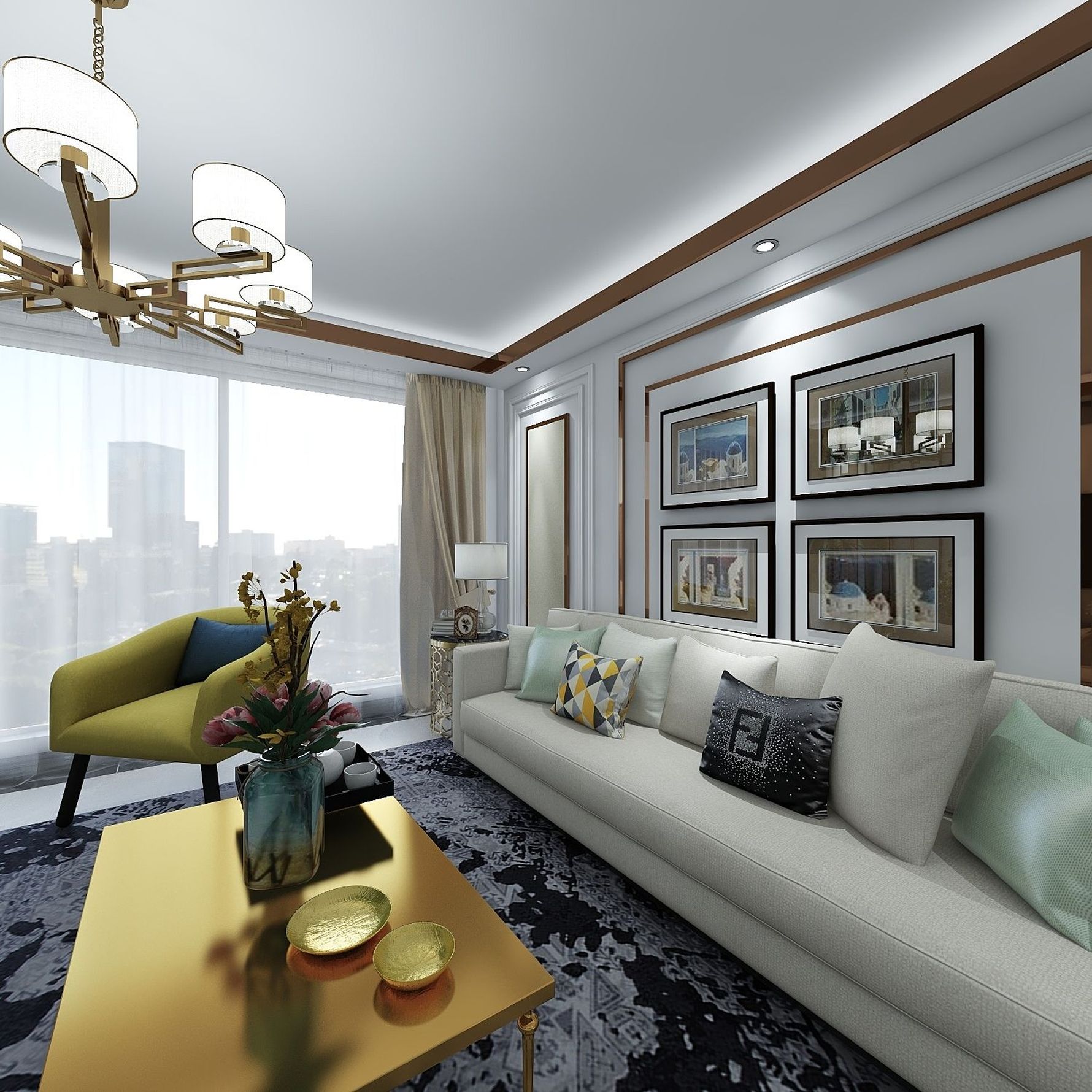 中式风格两室两厅装修设计效果图