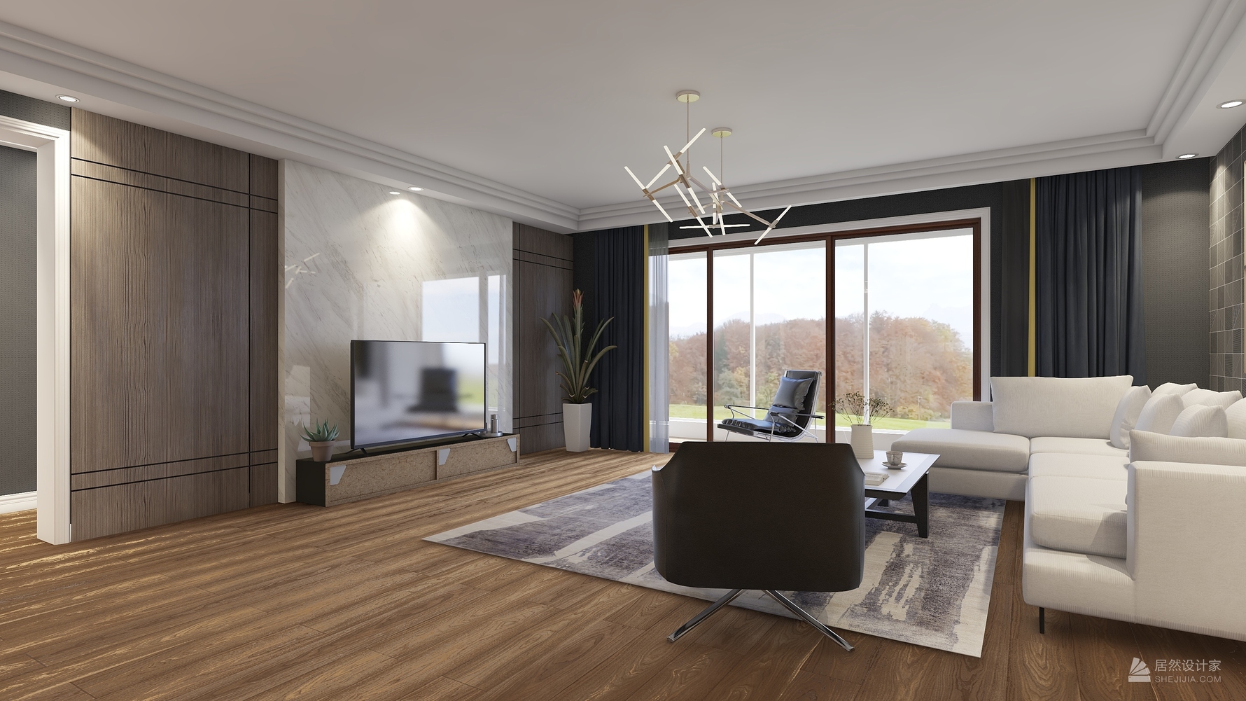 北欧风格三室两厅装修设计效果图