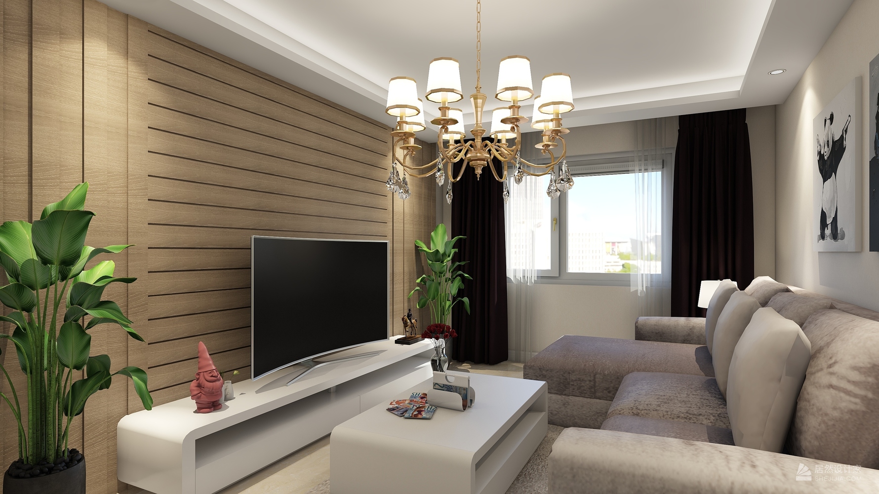 其它风格三室两厅装修设计效果图