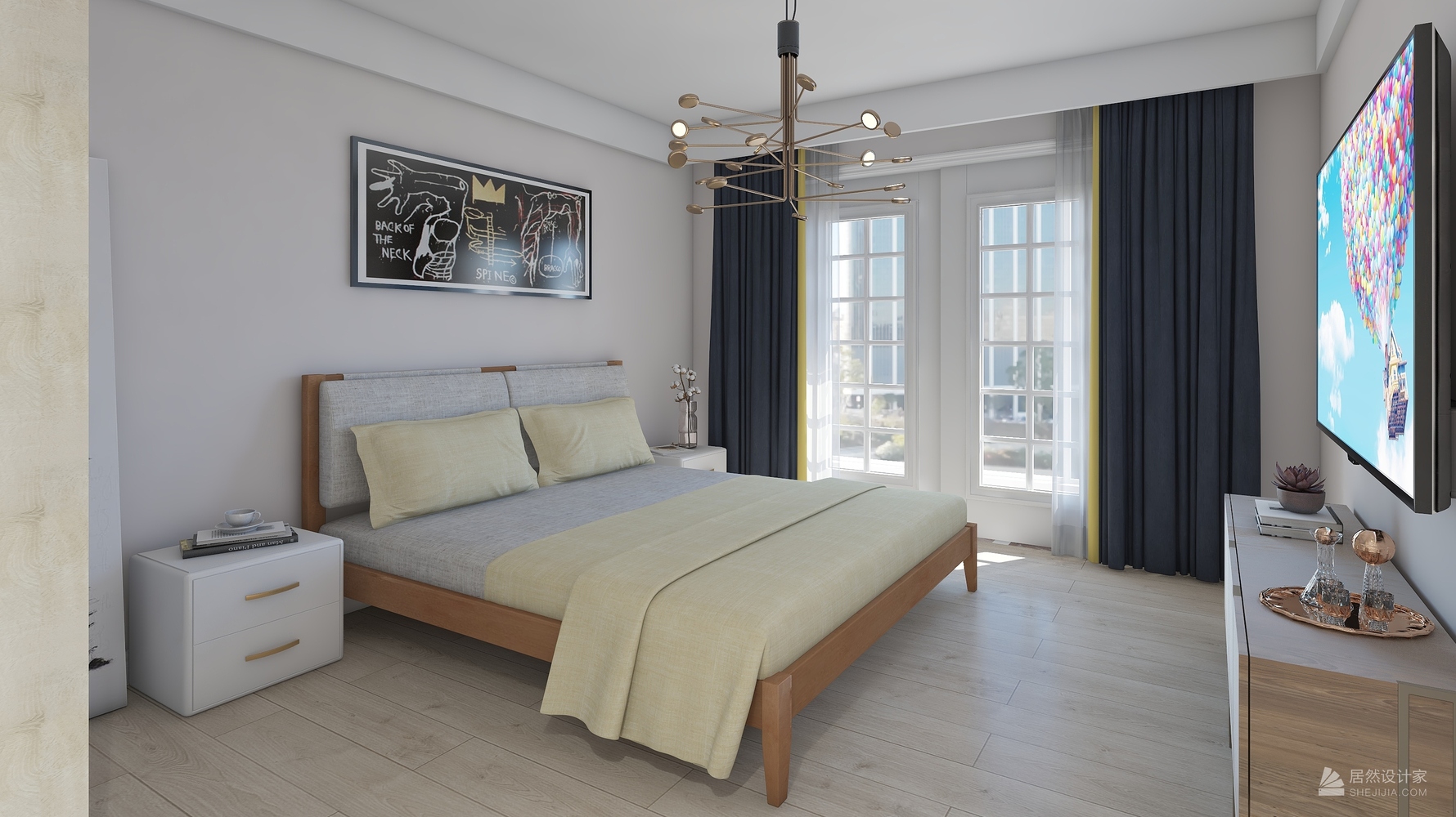 北欧风格主卧装修设计效果图