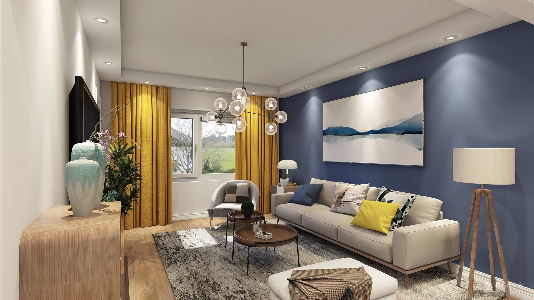 北欧风格两室一厅装修设计效果图