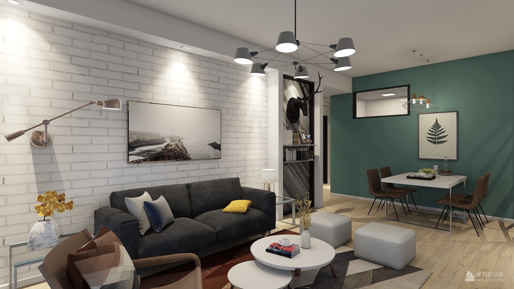 其它风格三室两厅装修设计效果图