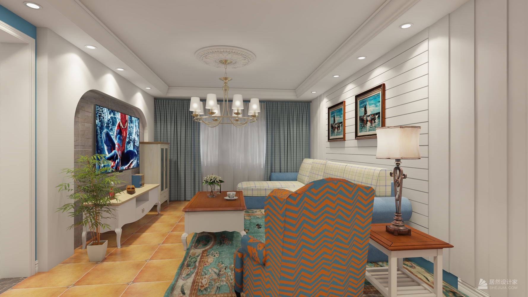 其它风格三室两厅装修设计效果图