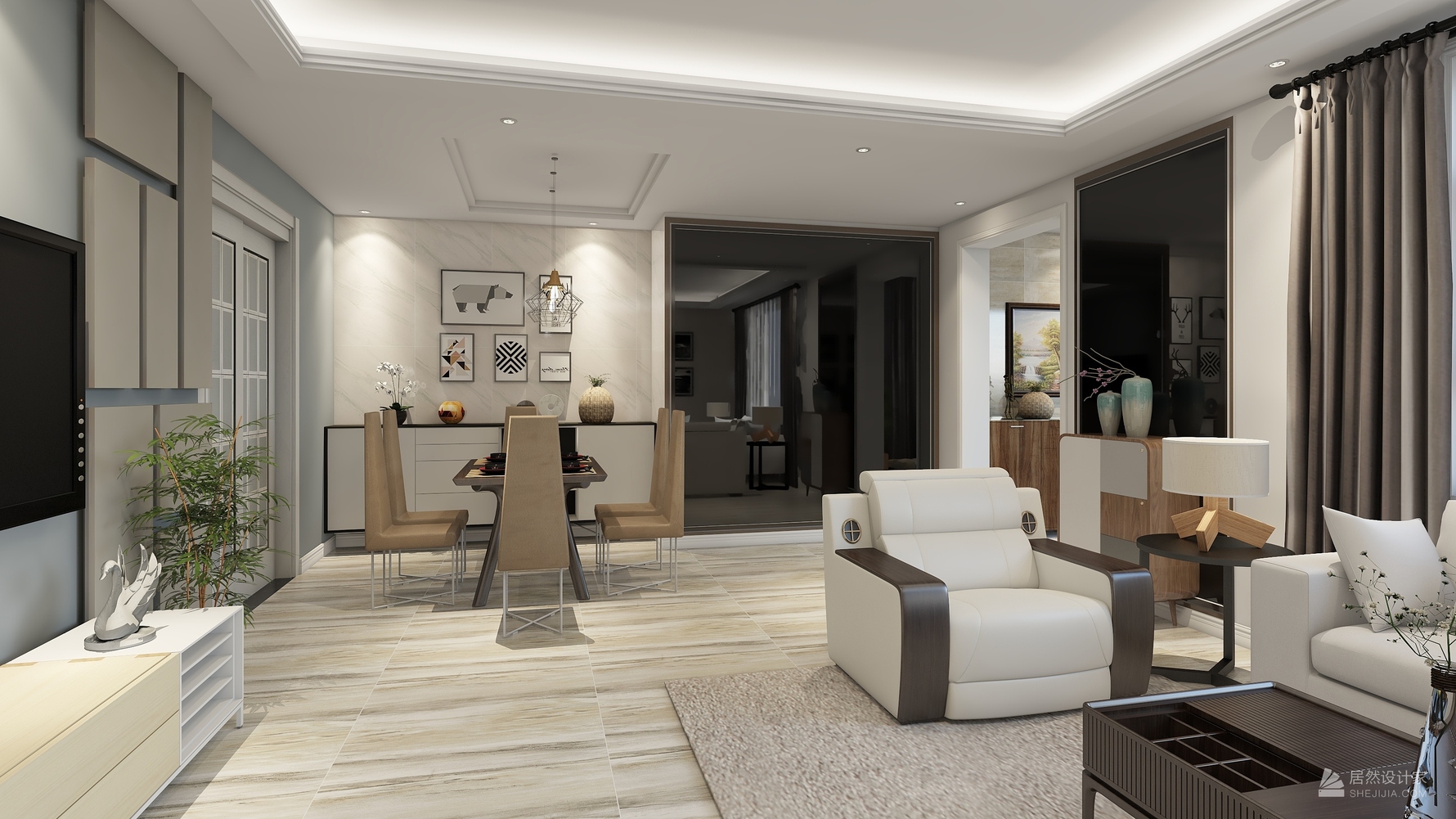 其它风格三室一厅装修设计效果图