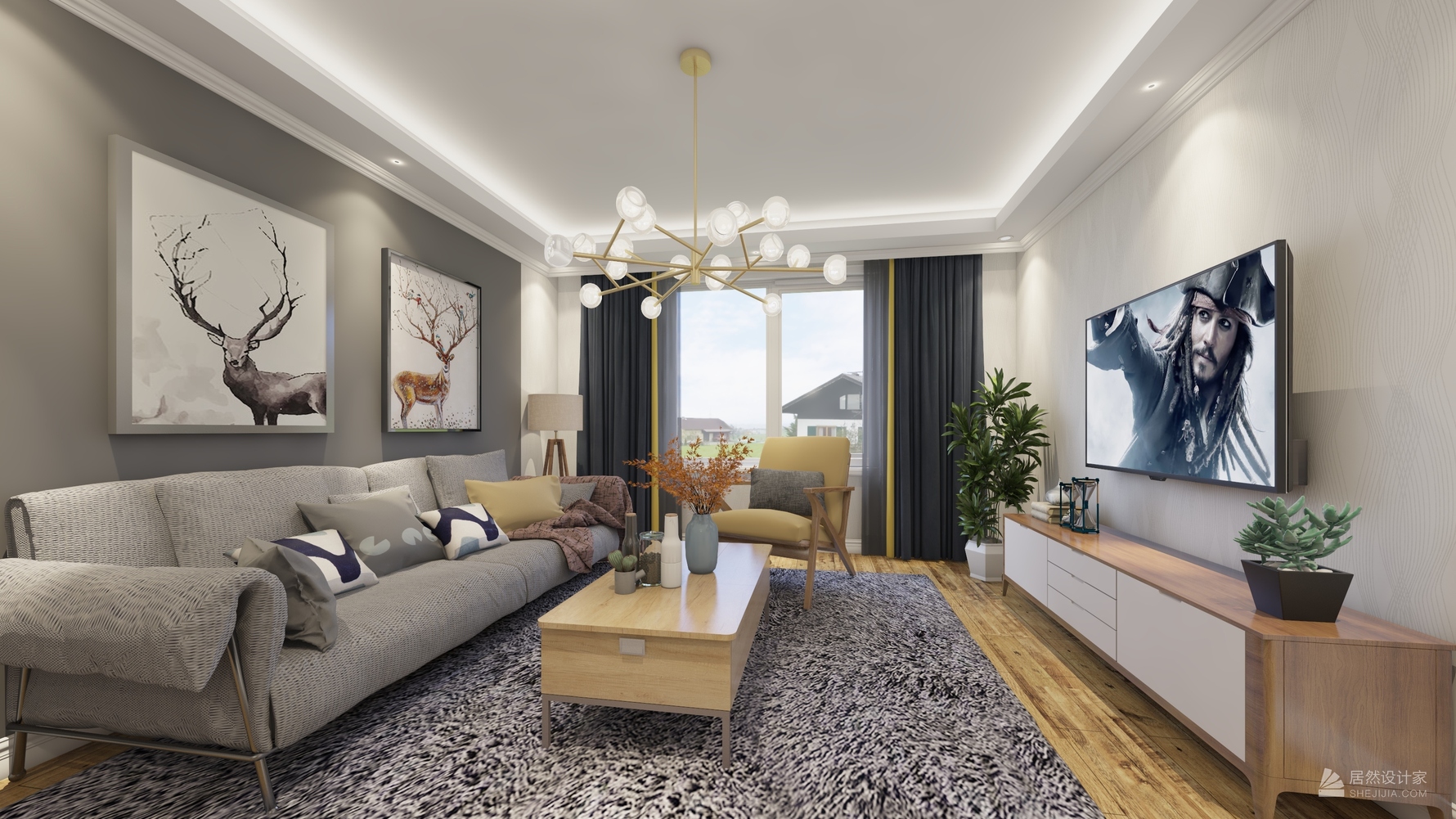 北欧风格两室一厅装修设计效果图